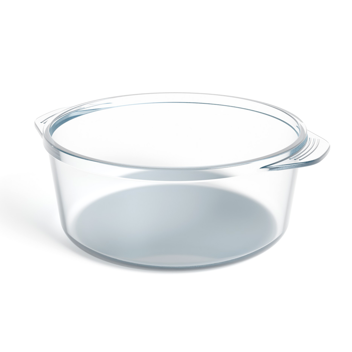 Clear glass cooking pot for the Glass Pot Multi-Cooker shown on its own without lid