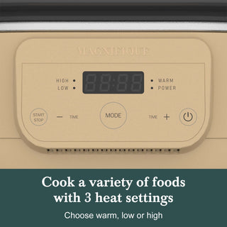 Slow Cookers by Magnifique control panel with 3 heat settings for versatile cooking.