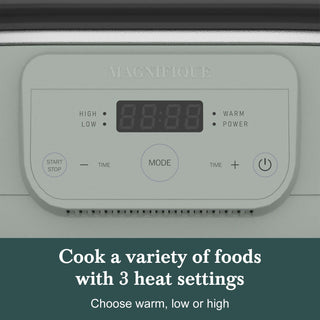 Control panel of Slow Cookers by Magnifique with 3 heat settings for versatile cooking.