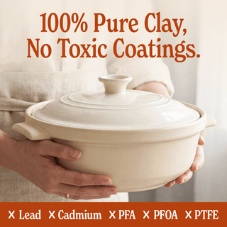 The Flami Pot: 100% Pure Clay cookware with no toxic coatings, perfect for healthy cooking.