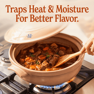 The Flami Pot showcasing its ability to trap heat and moisture for enhanced flavor in cooking.