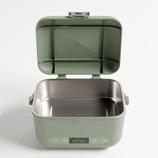 Sage Cordless Heated Lunch Box opened to show the empty stainless steel food container