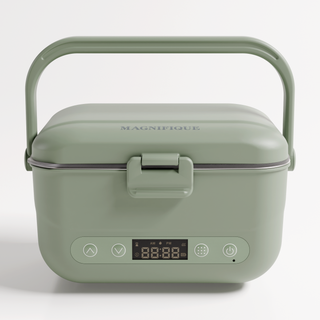 Sage Cordless Heated Lunch Box with carry handle and digital display, front view