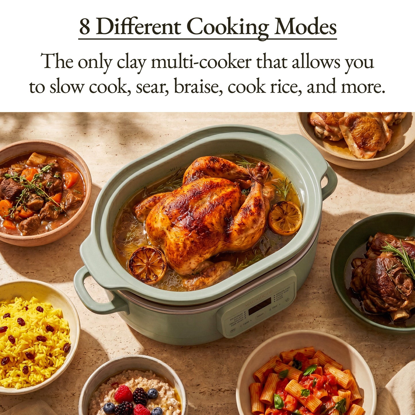 Casserole Claypot 8-in-1 Multi-Cooker