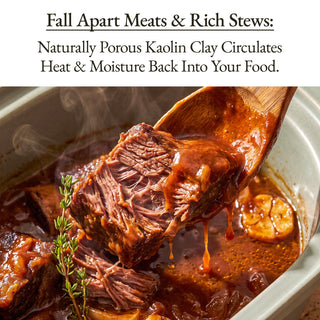 Casserole Claypot Multi-Cooker with fall apart meats and rich stews for flavorful cooking.