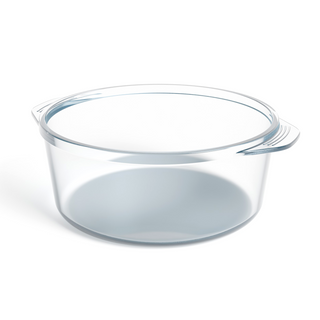 Clear glass cooking pot for the Glass Pot Multi-Cooker shown on its own without lid
