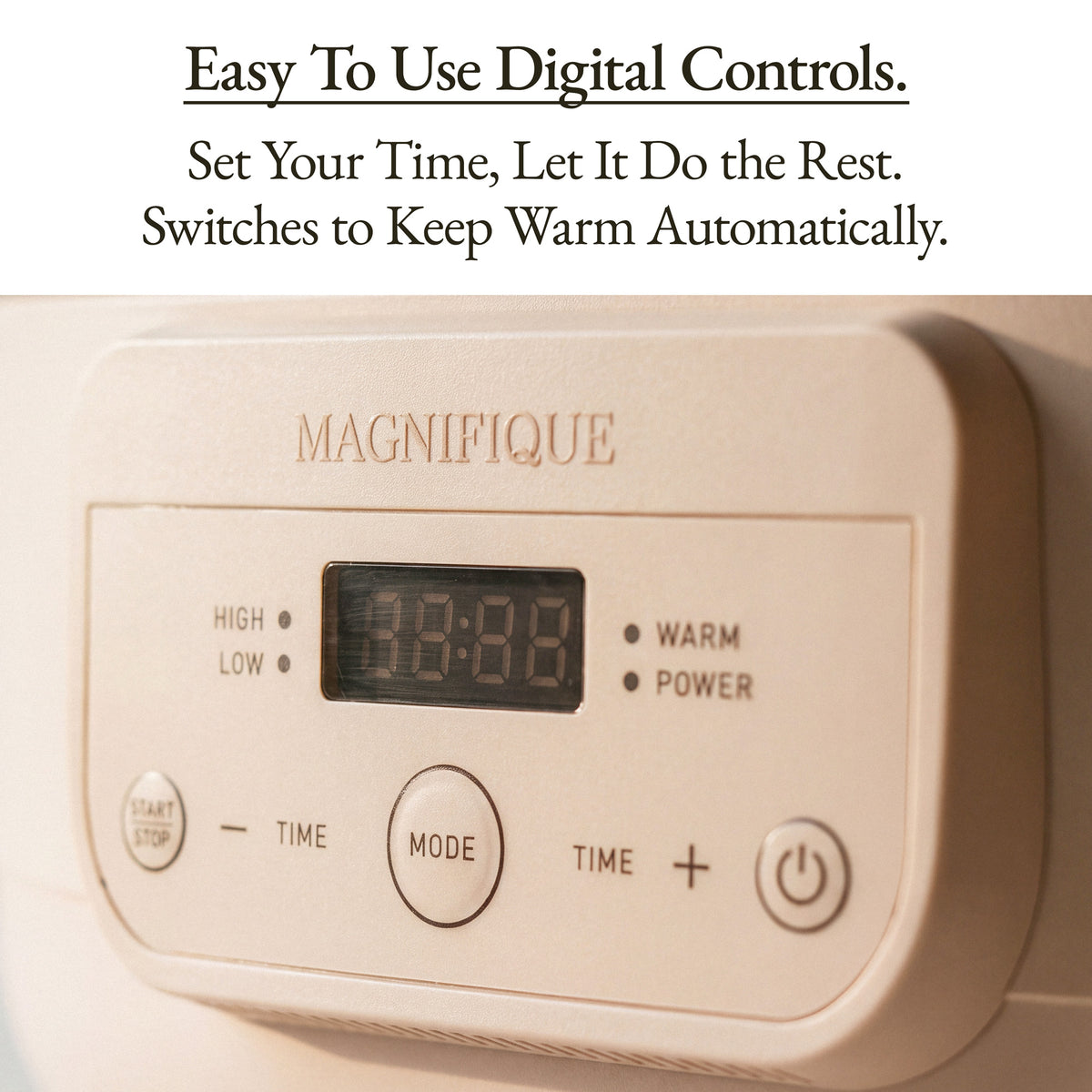 Easy to Use Digital Controls on The Slow Cooker, Set Time and Keep Warm Automatically.