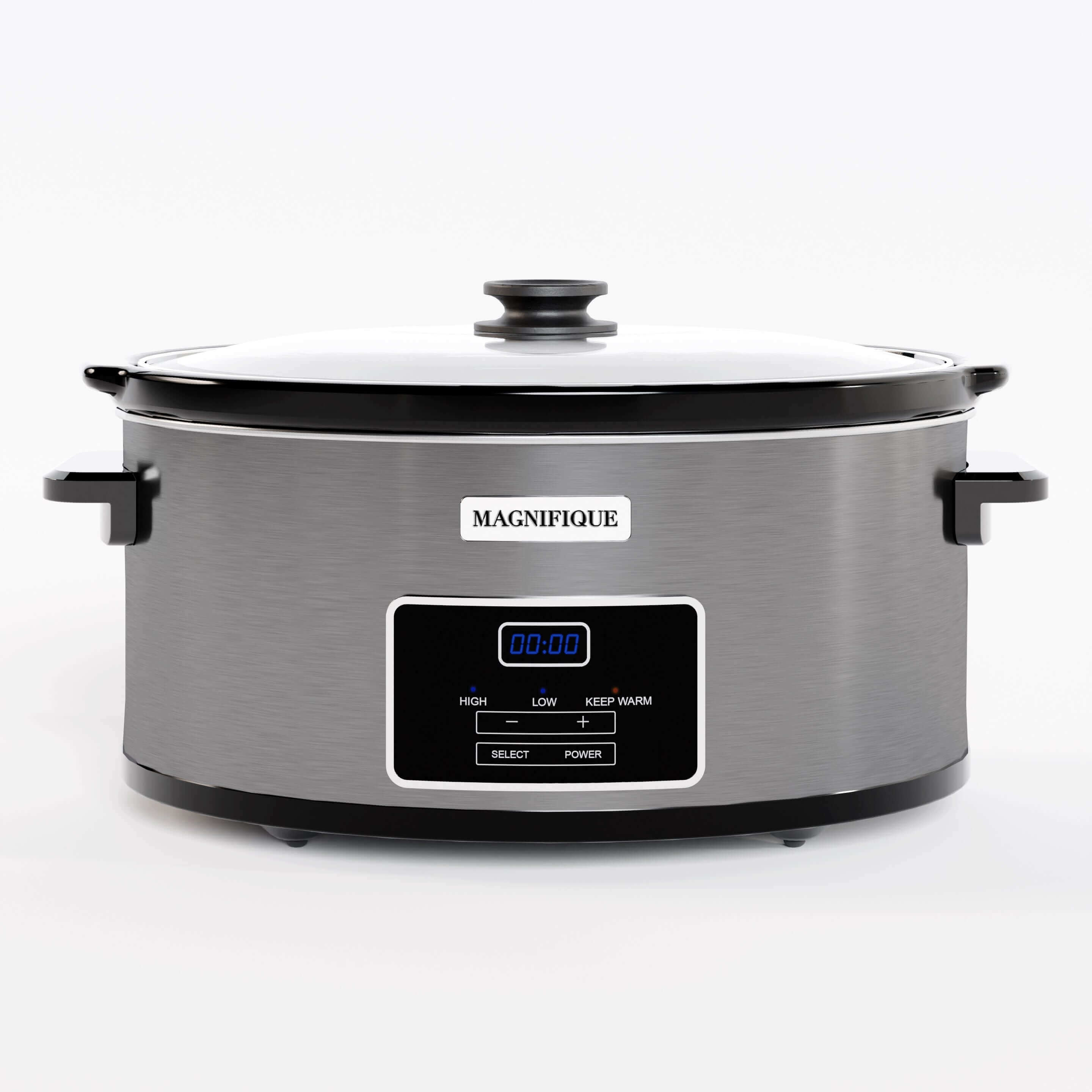 Magnifique 7 Quart Slow Cooker Oval Manual Pot Food Warmer with 3 Cooking  Settings, Stainless Steel