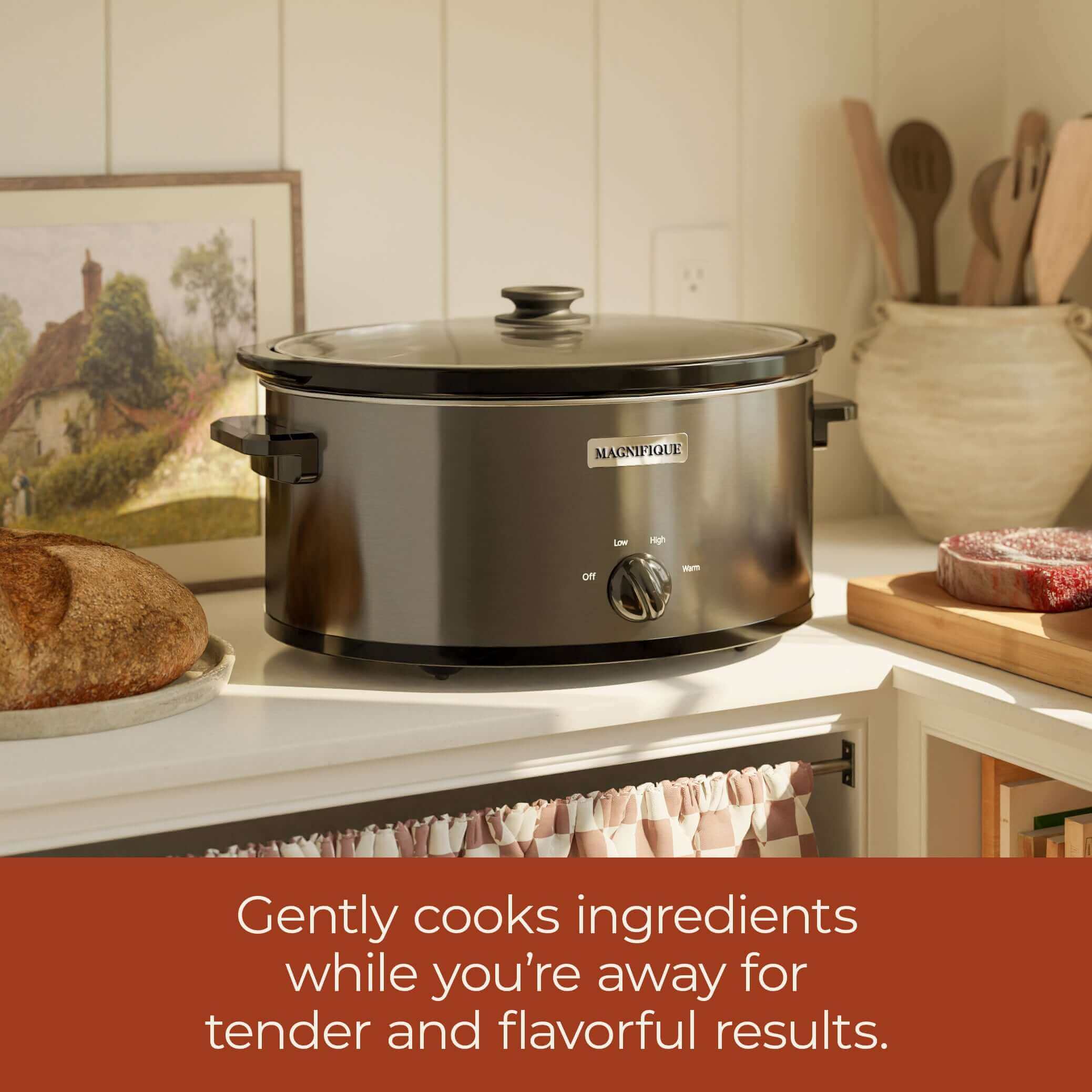 Cuisinart 6-Quart Stainless Steel Oval Slow Cooker in the Slow Cookers  department at